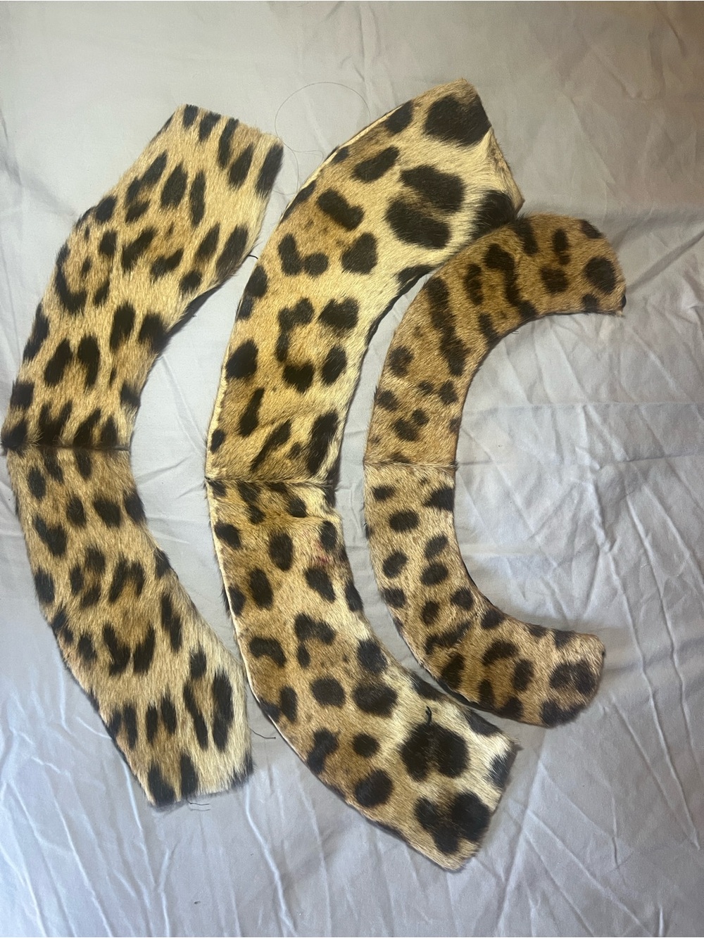 Vintage Leopard Print Genuine Fur Collar Collection - Natural Golden Brown Spots - Picture 12 of 16